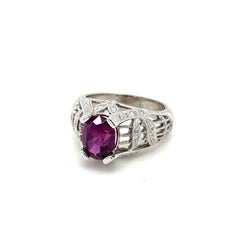 Antiker Diamantring mit rosa Saphiren