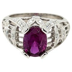 rolex watch 18k 750 price Pink Sapphire Antique Diamond Ring