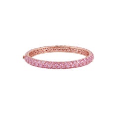 Bracelet en saphir rose clouté en or rose 18 carats