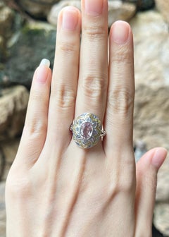 Pink Sapphire, Blue Sapphire and Yellow Sapphire Ring set in 18K White Gold