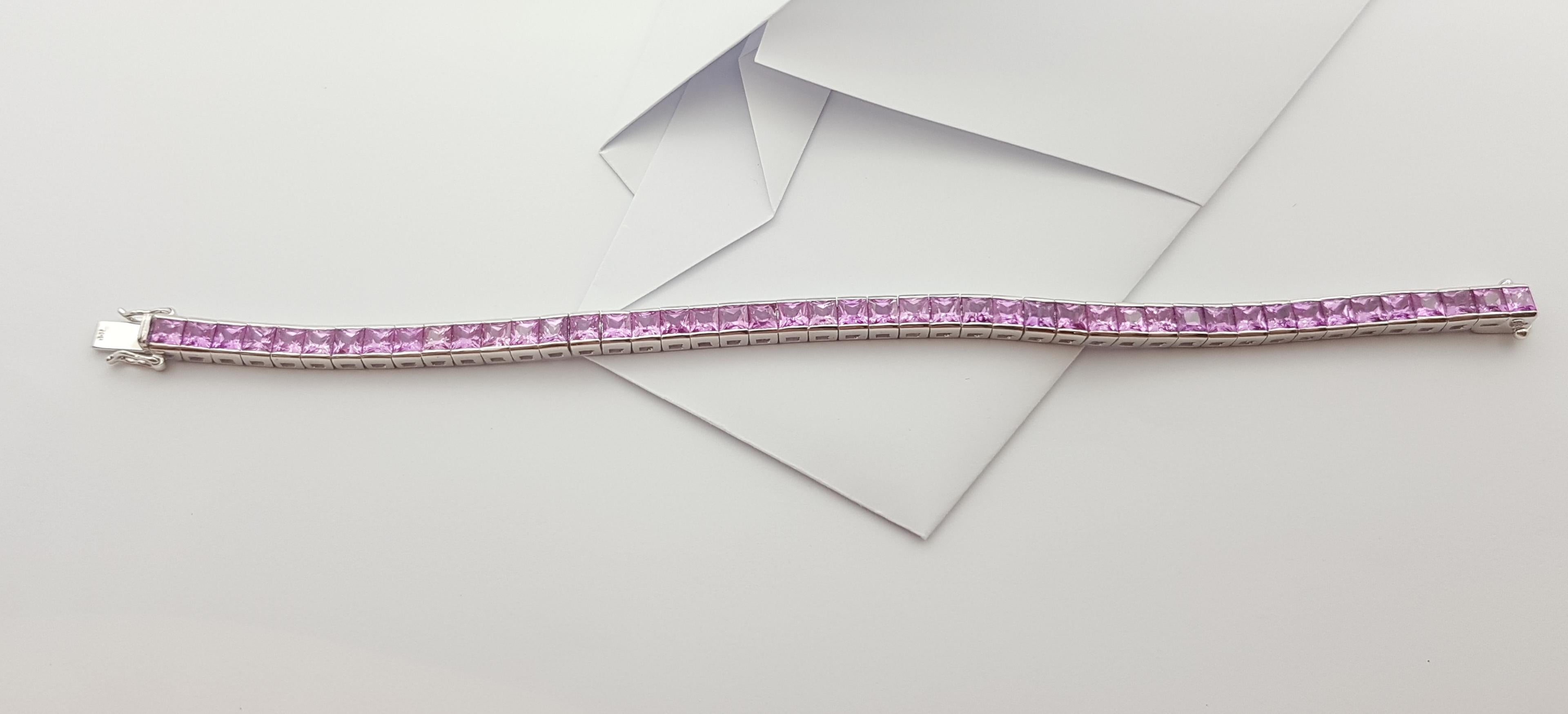 Pink Sapphire Bracelet Set in 18 Karat White Gold Settings 2