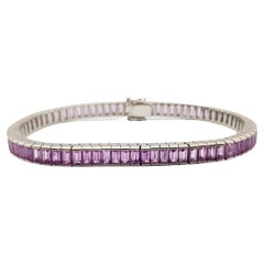 Pink Sapphire Bracelet set in 18 Karat White Gold Settings