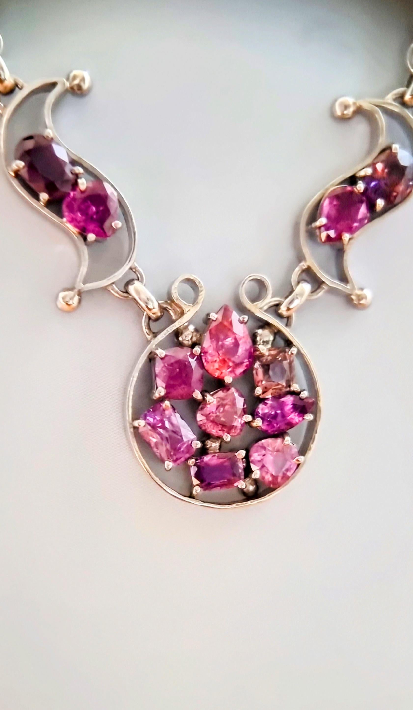 Pink Sapphire Celebration Necklace For Sale 3