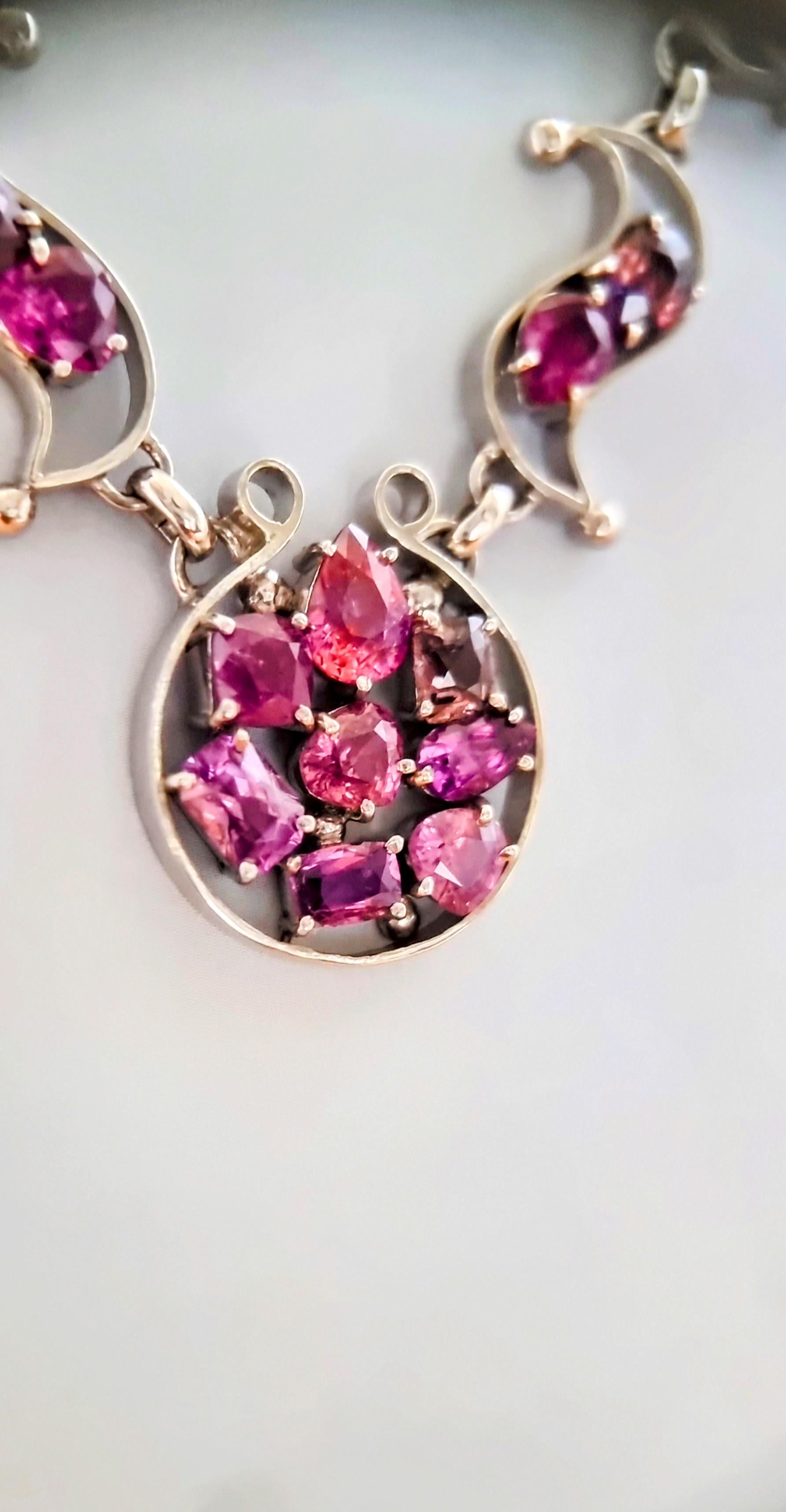Pink Sapphire Celebration Necklace For Sale 5