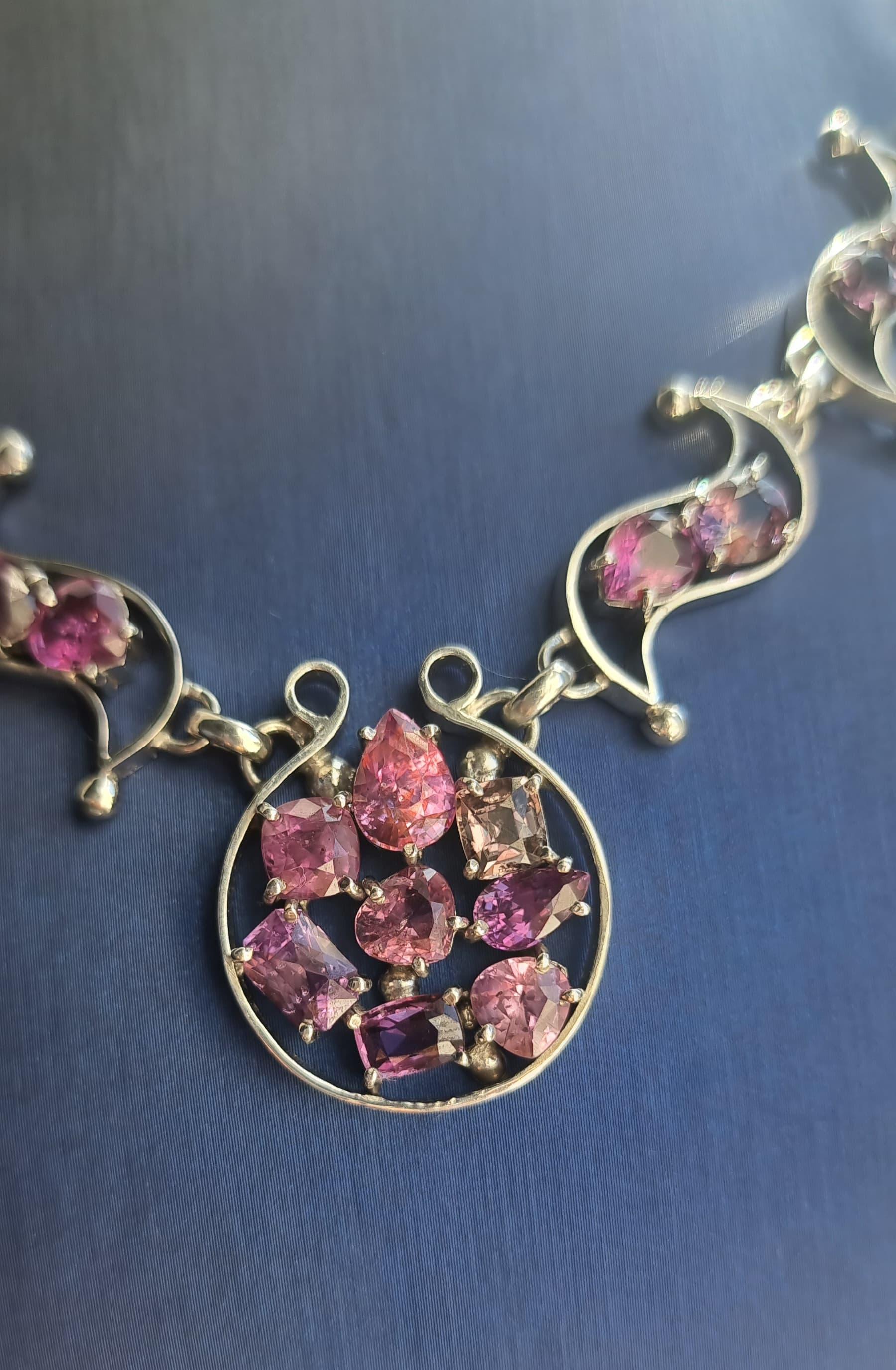 Pink Sapphire Celebration Necklace For Sale 6