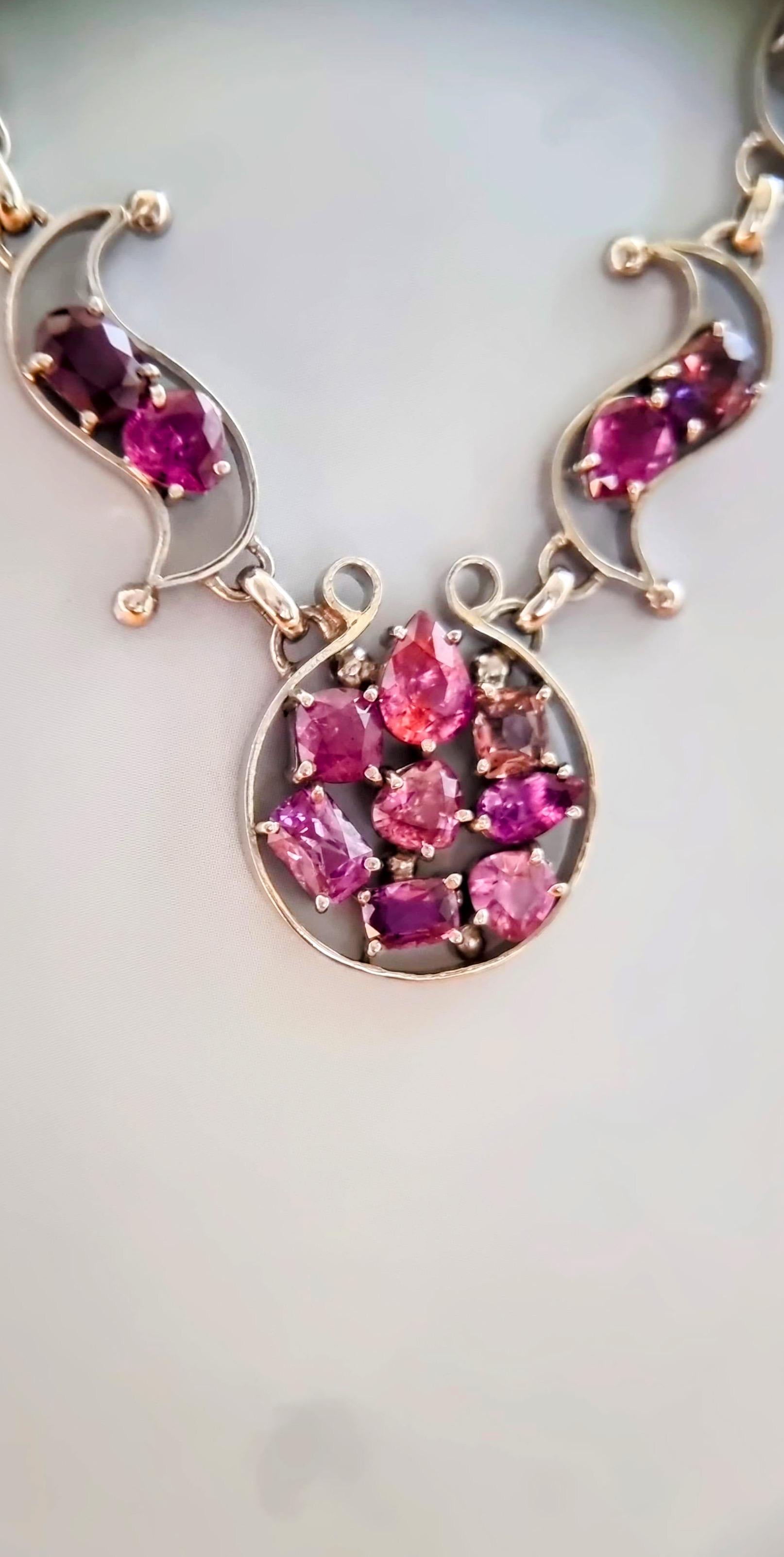 Pink Sapphire Celebration Necklace For Sale 7
