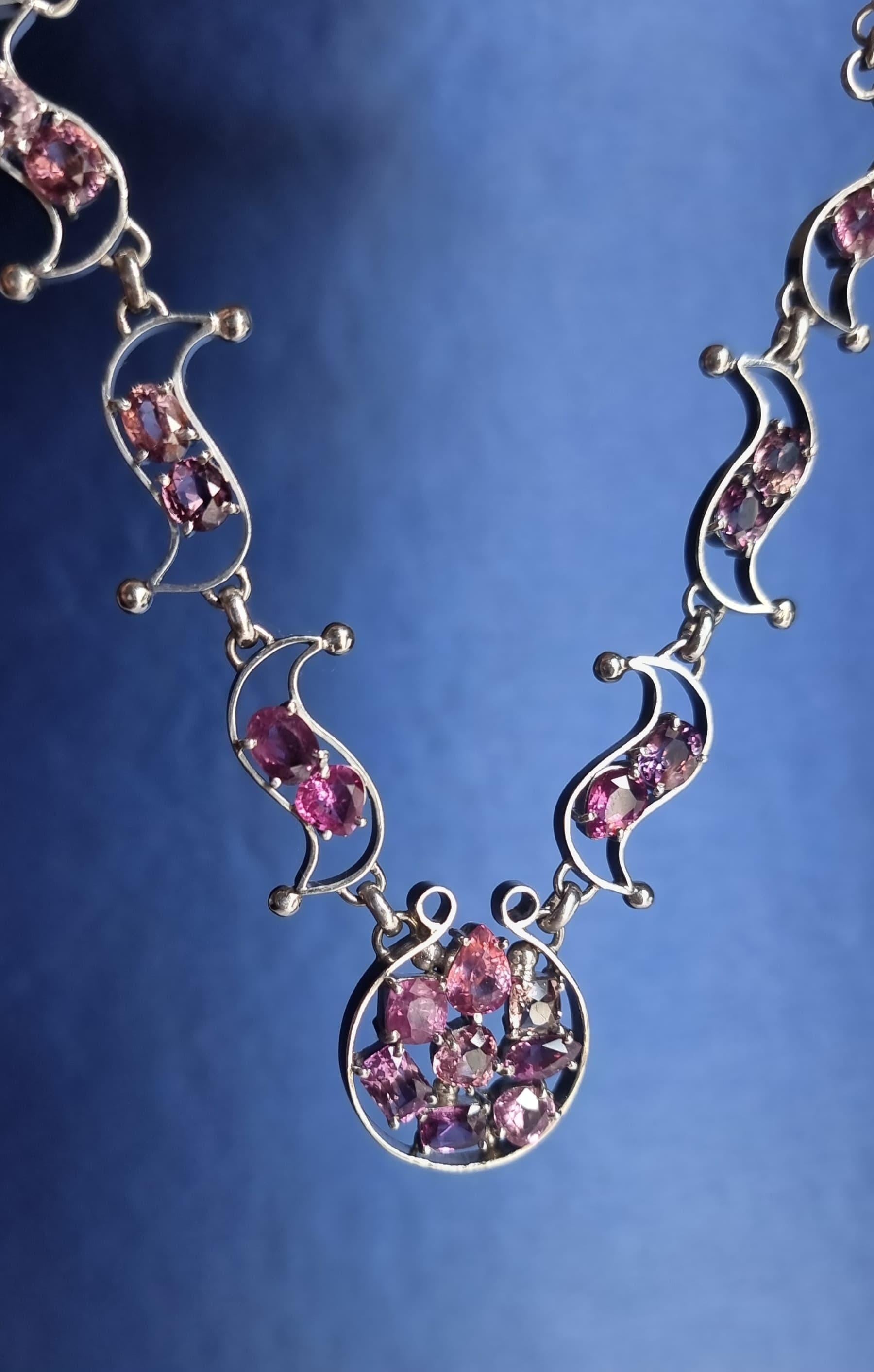 Pink Sapphire Celebration Necklace In New Condition For Sale In Lanham, MD