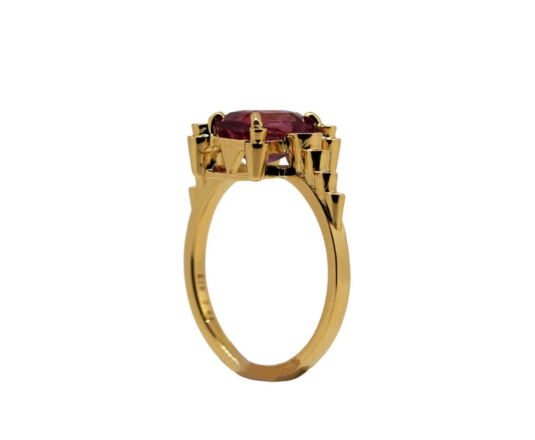 Pink Sapphire Contemporary Engagement Ring For Sale at 1stDibs
