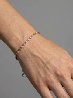 Pink Sapphire Diamond 14K (Custom) Yellow Gold Tennis Bracelet