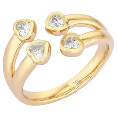 Pink Sapphire Diamond 14K (or 18k upon request) Yellow Gold Emerald Wrap Ring