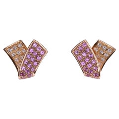 Pink Sapphire & Diamond 18K Earrings