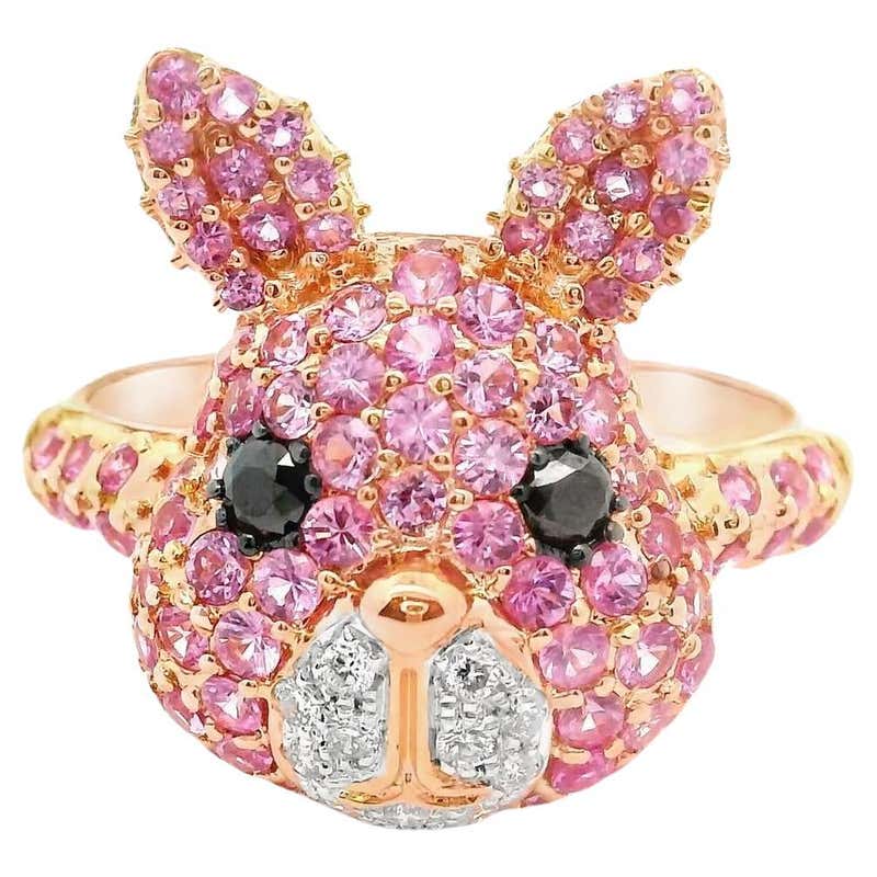 Rose Quartz Diamond 18k Rose Gold Ring For Sale at 1stDibs