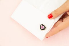 Pink Sapphire Diamond and Onyx Cufflinks Art Déco Design by Ella Gafter