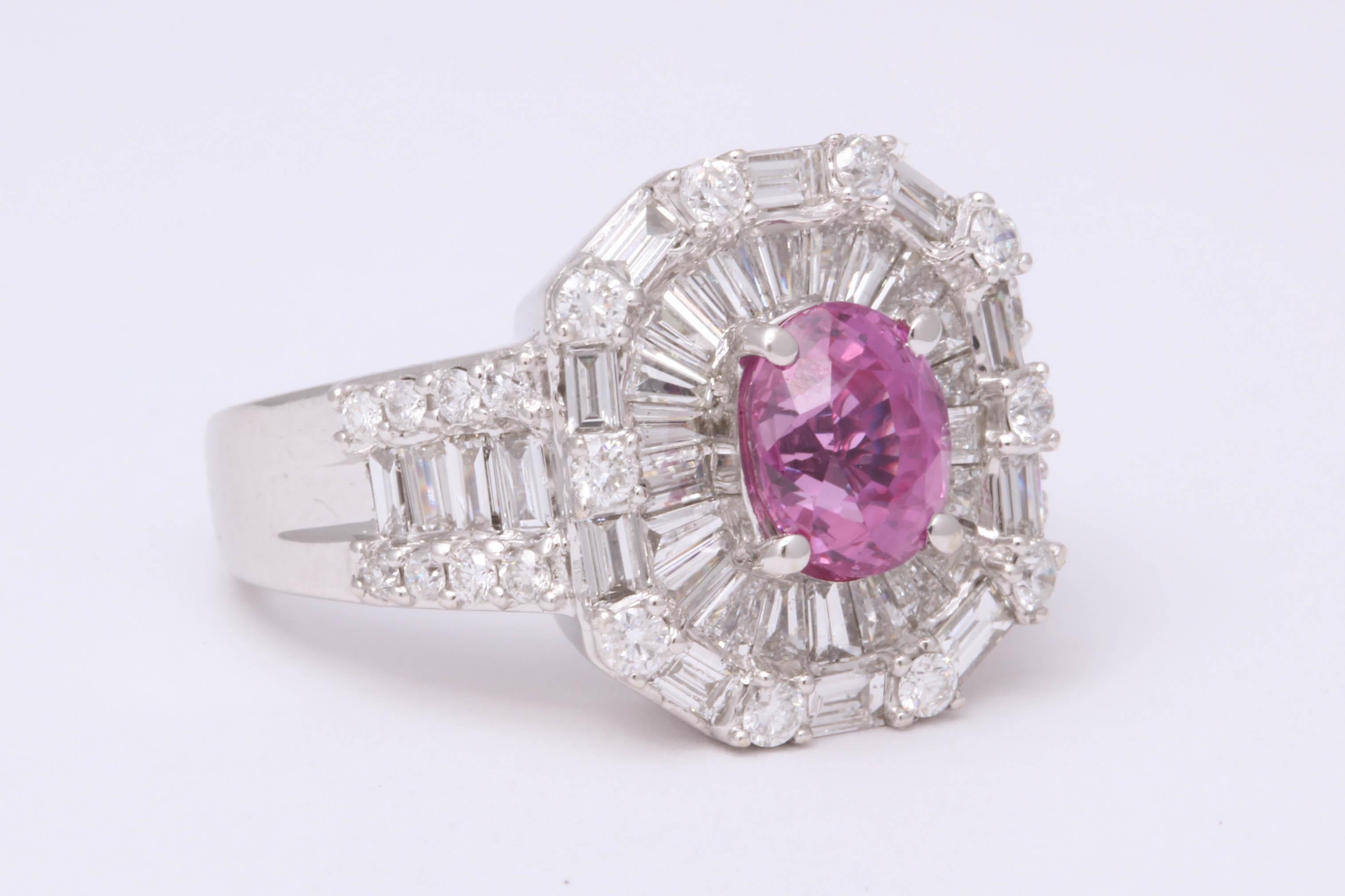 pink sapphire baguette ring