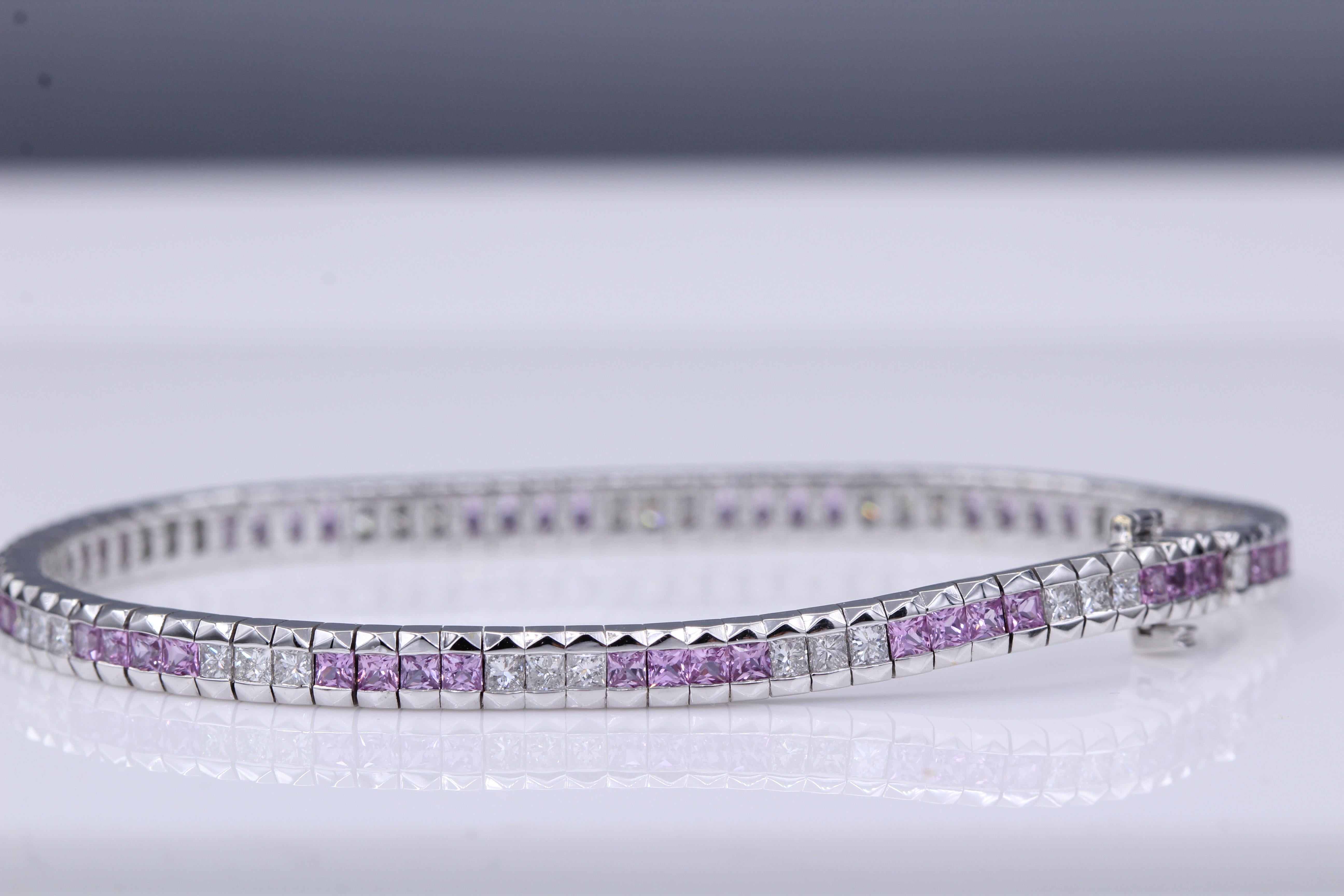 Bracelet à maillons en or blanc 18 carats avec boucle en diamants de style Art déco en vente 10