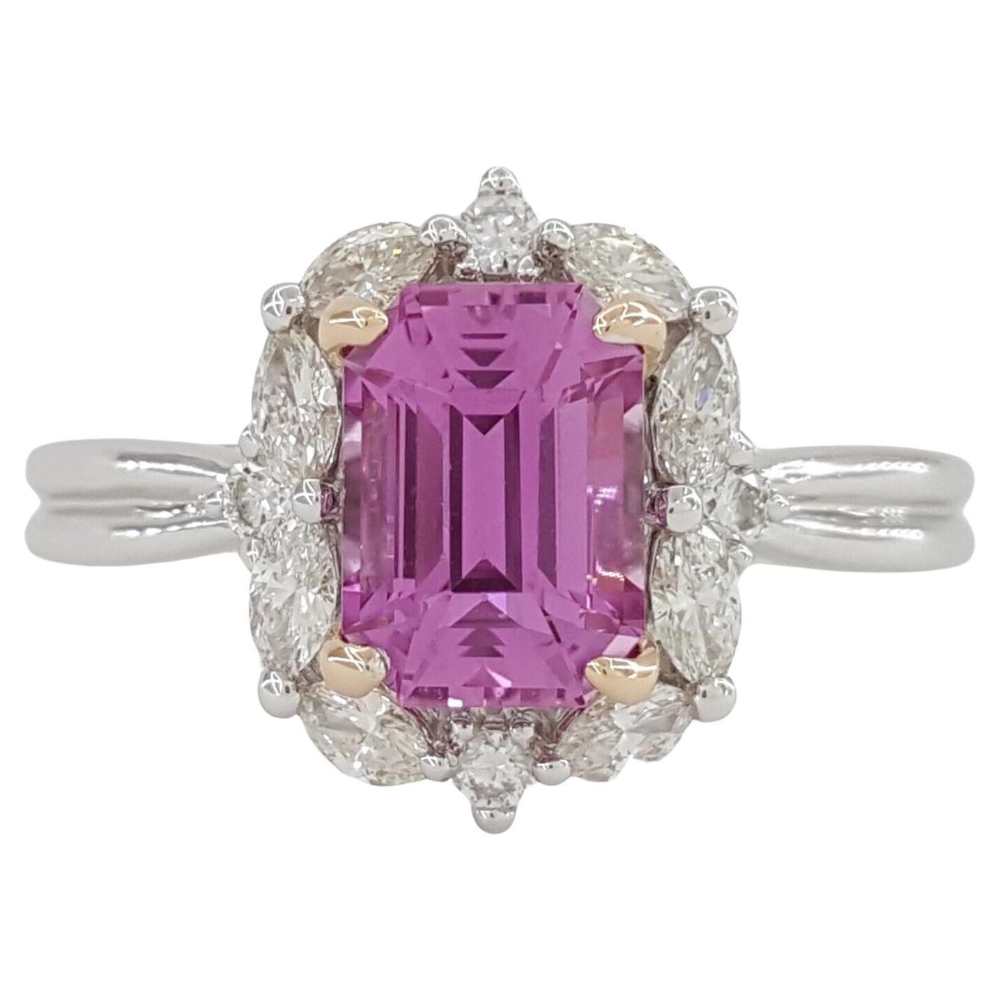 Modern Pink Sapphire Diamond Cocktail Ring For Sale