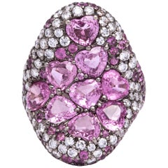  Pink Sapphire Diamond Cocktail Ring