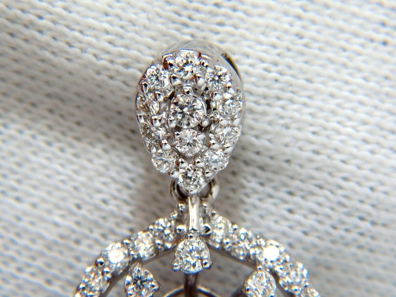 Women's or Men's Pink Sapphire Diamond Dangle Earrings 14 Karat GIA Certified For Sale