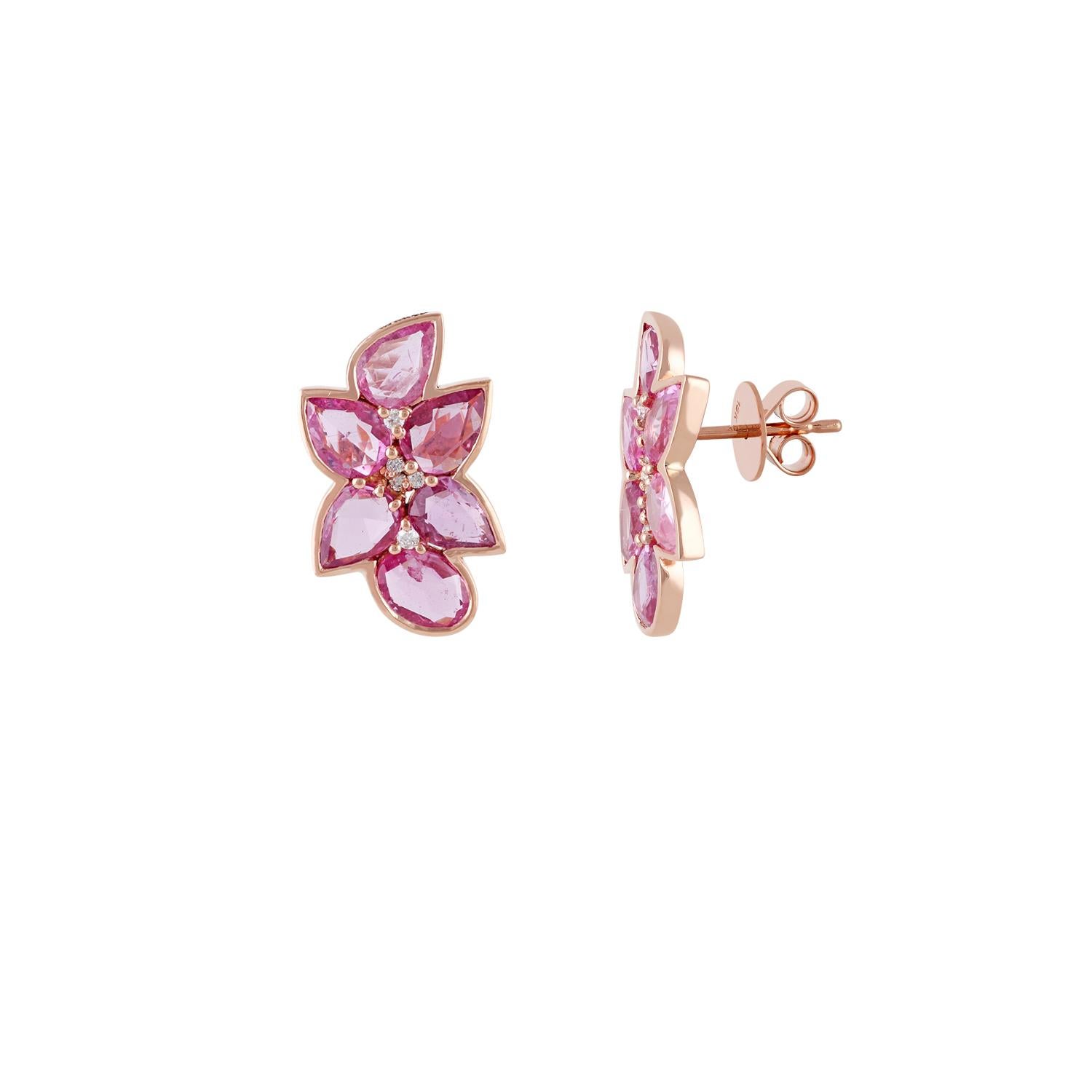 rose gold pink sapphire earrings