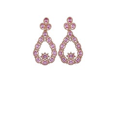 Pendientes de zafiro rosa y diamantes engastados en oro rosa de 18 quilates
