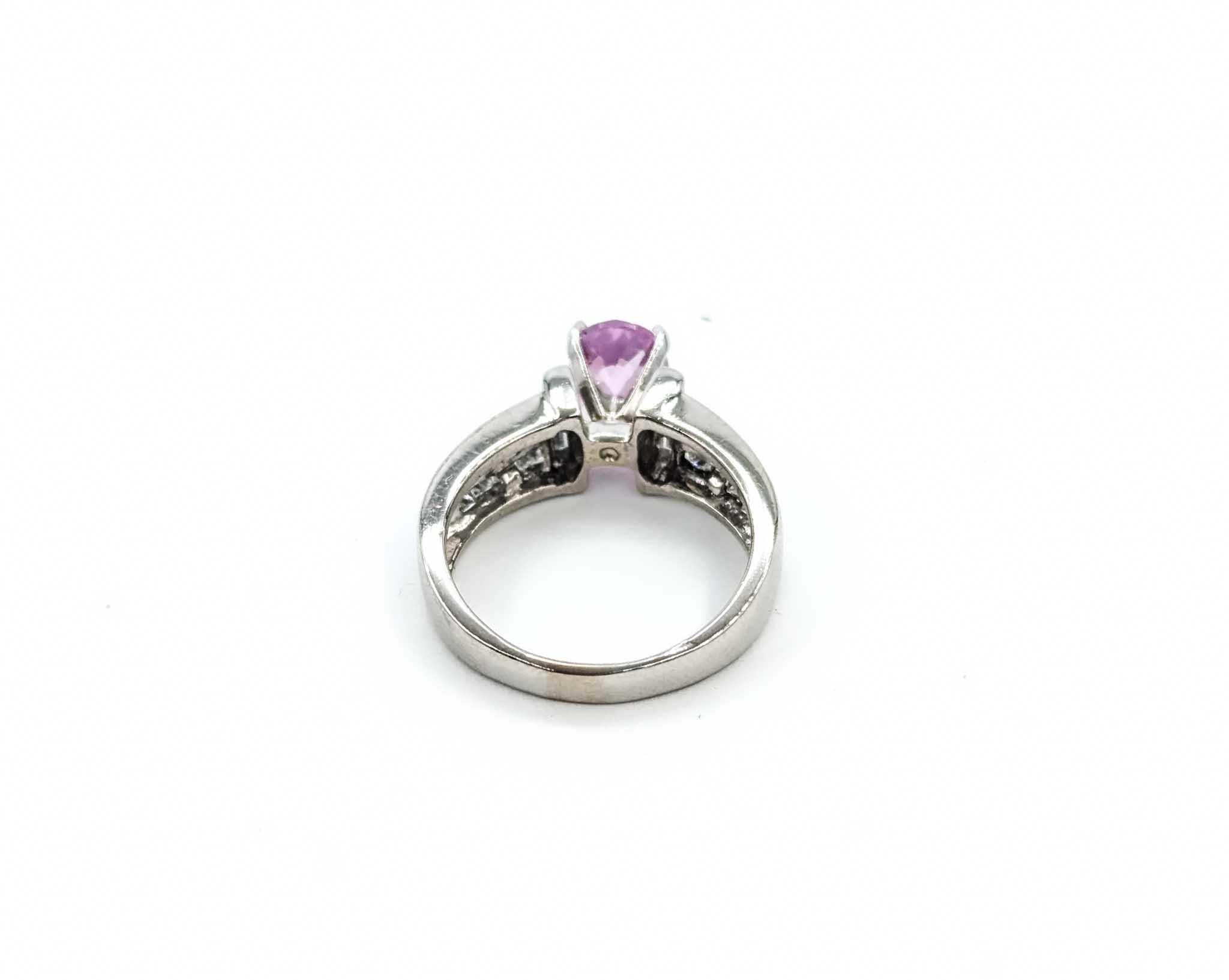 Pink Sapphire & Diamond Fashion Ring in Platinum 2