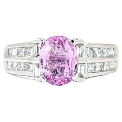 Pink Sapphire & Diamond Fashion Ring aus Platin