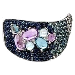 Pink Sapphire Diamond Ring 18K Gold For Her