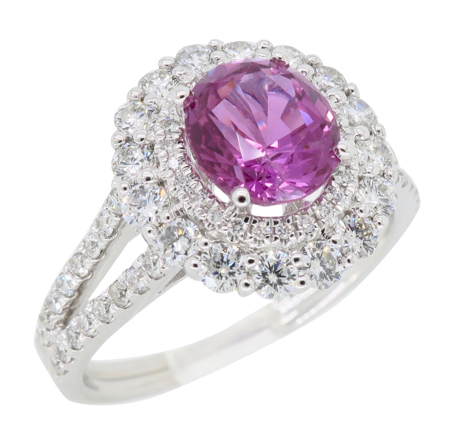 Pink Sapphire and Diamond Ring 5