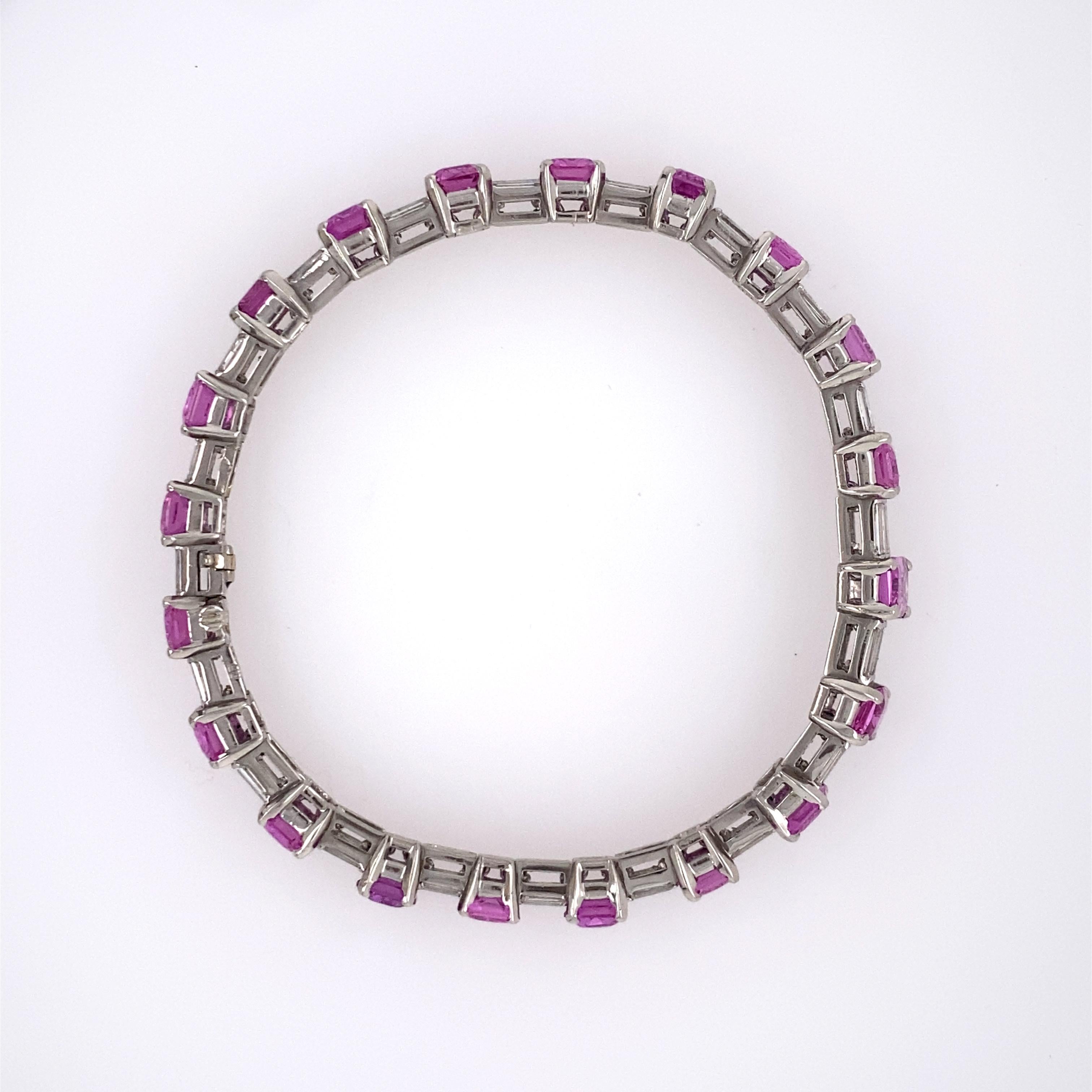 Art Deco Pink Sapphire Diamond Ring For Sale