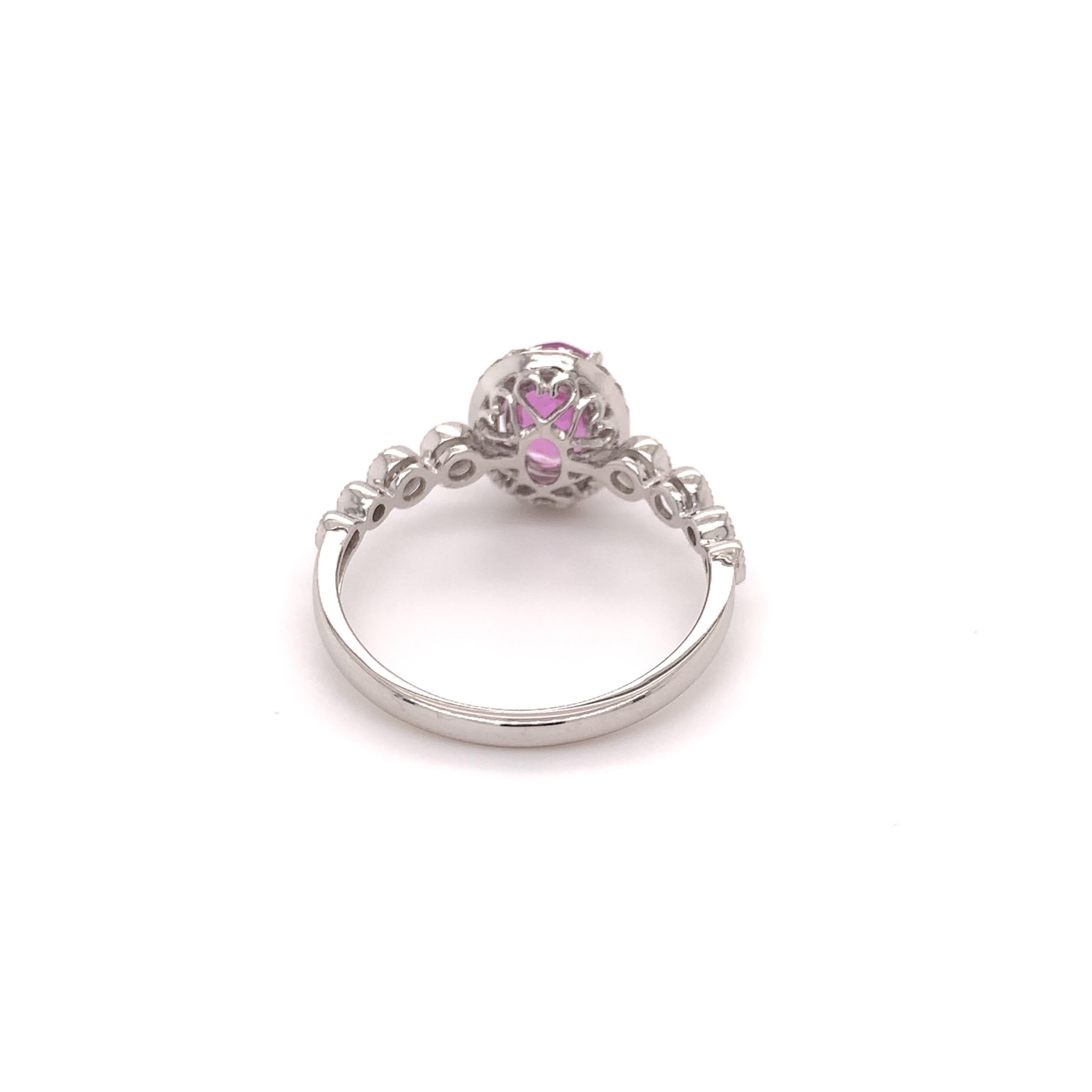 Contemporary Pink Sapphire Diamond Ring