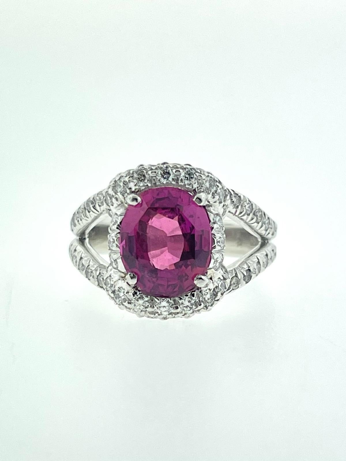 Rosa Saphir-Diamant-Ring Damen im Angebot