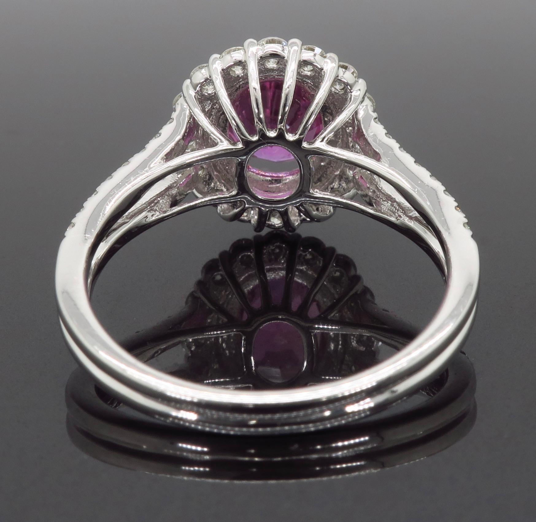 Pink Sapphire and Diamond Ring 1