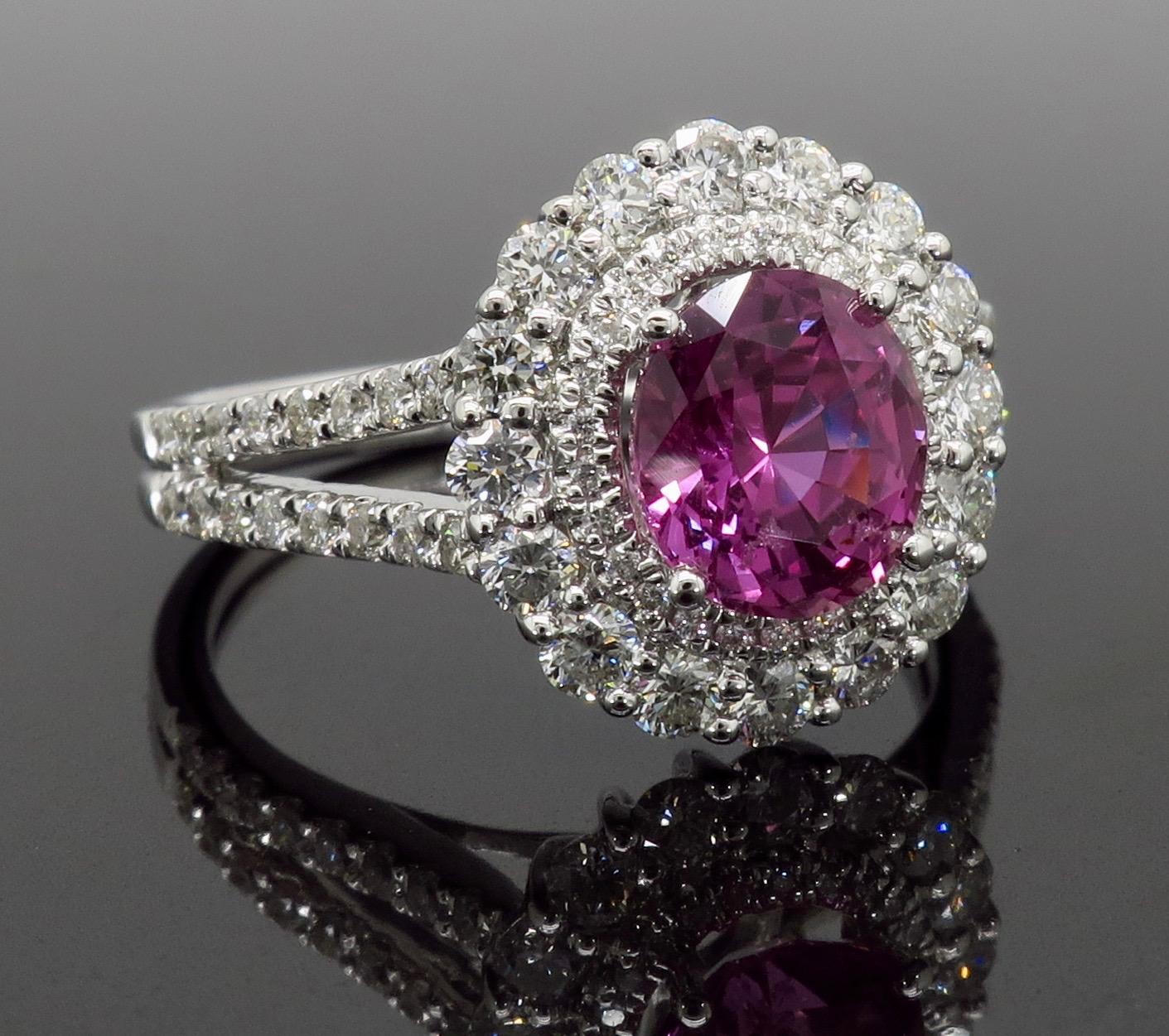 Pink Sapphire and Diamond Ring 3