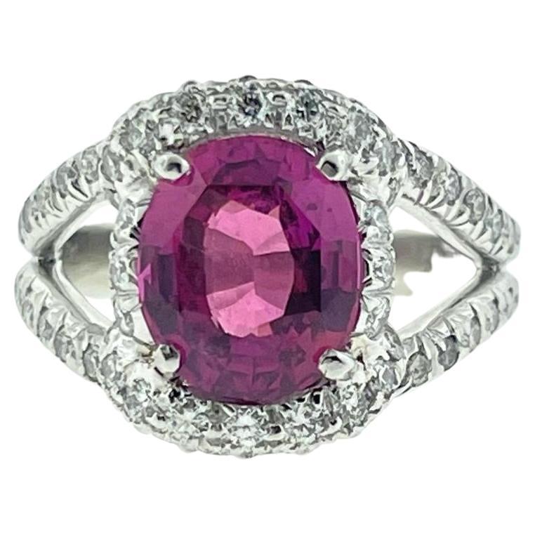Rosa Saphir-Diamant-Ring im Angebot
