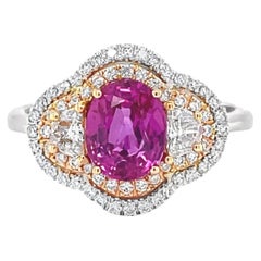 Pink Sapphire & Diamond Ring aus 18K zweifarbigem Gold