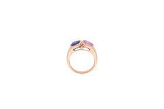 Ring mit mehreren Saphiren, gefasst in 18 Karat Roségold