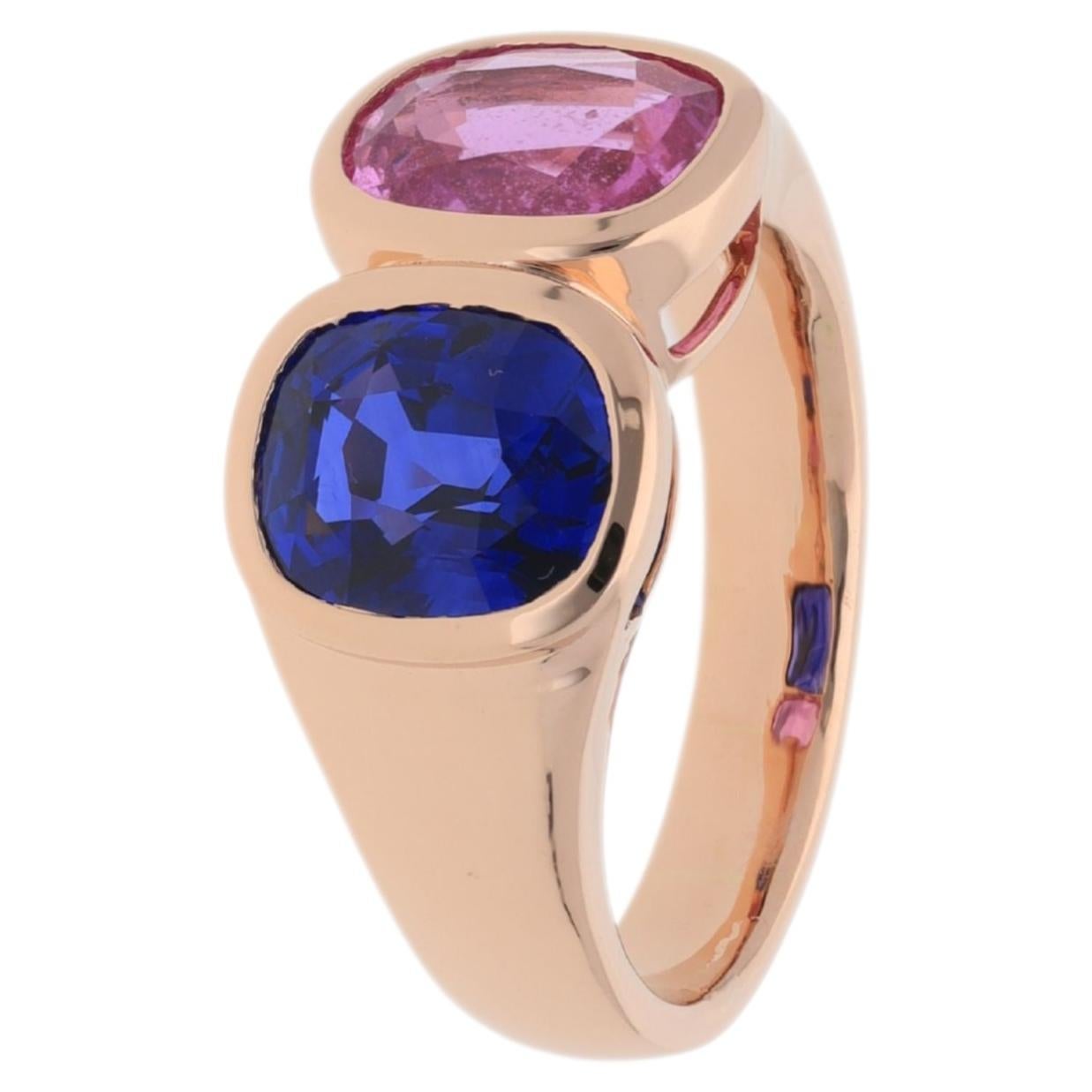 Multi Sapphire Ring, Set in 18 Karat Rose Gold