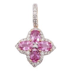 Pink Sapphire Diamond Rose Gold Pendant