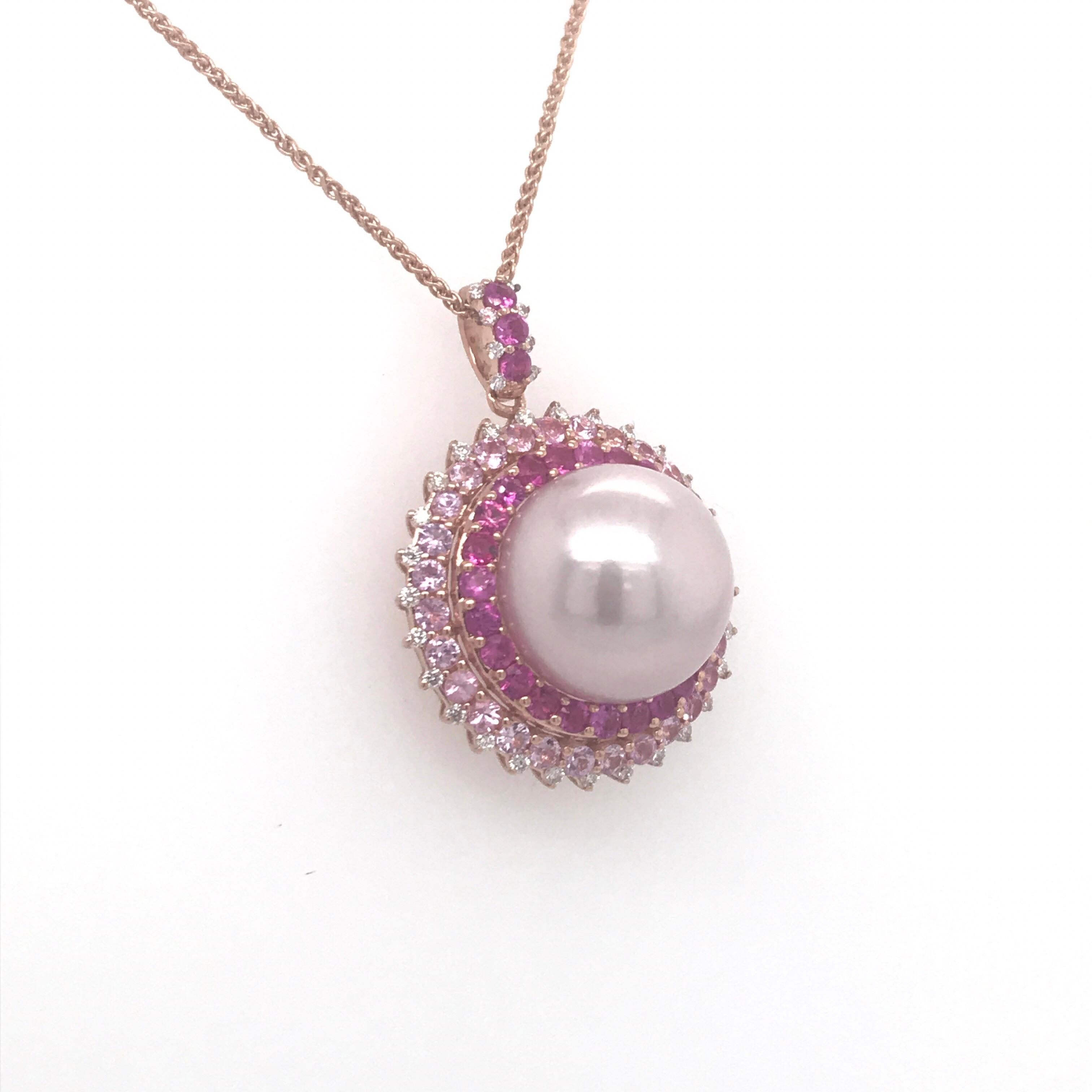 pink pearl and diamond necklace