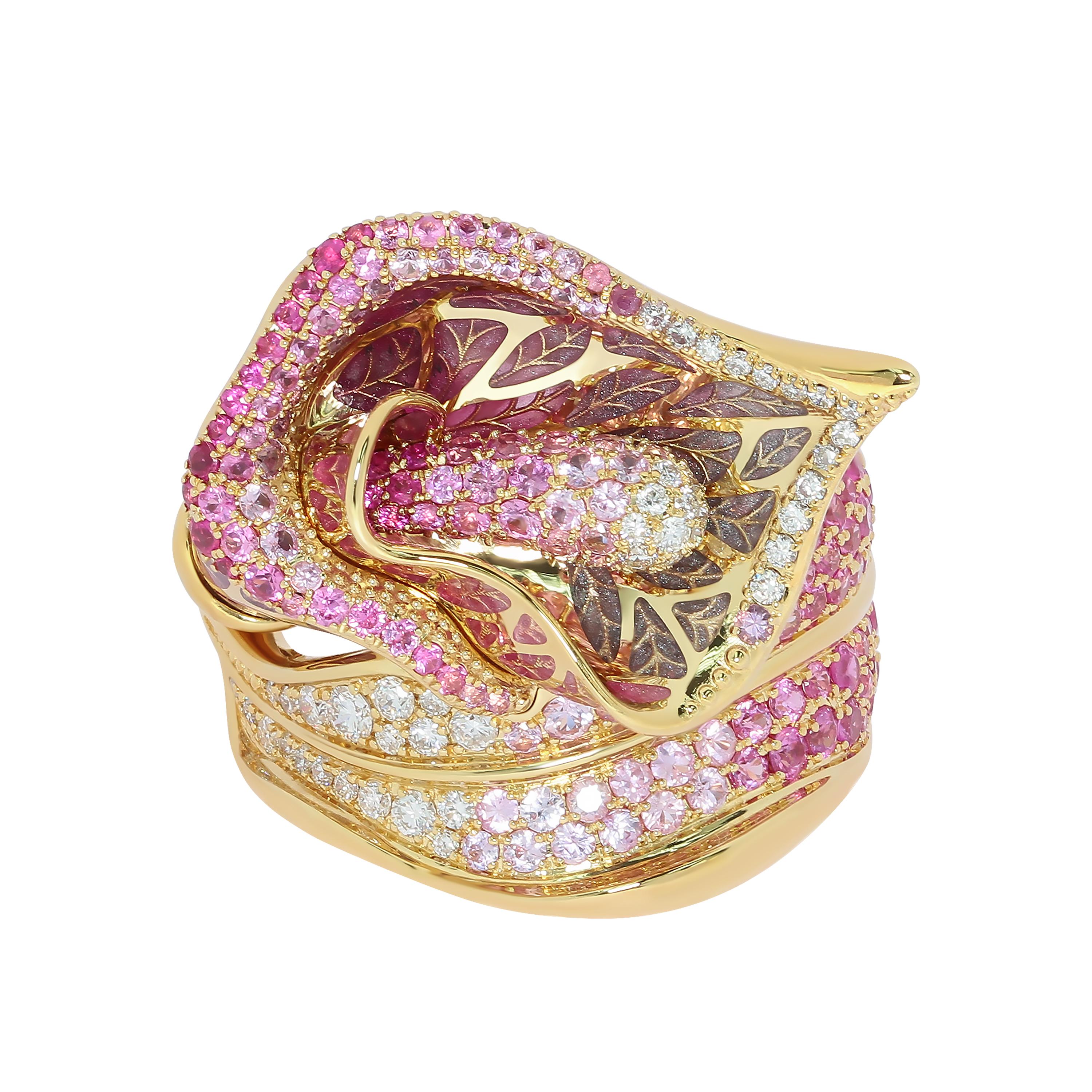 pink sapphire 18k gold ring