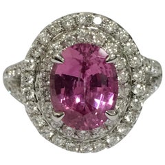 Pink Sapphire Diamonds Ring