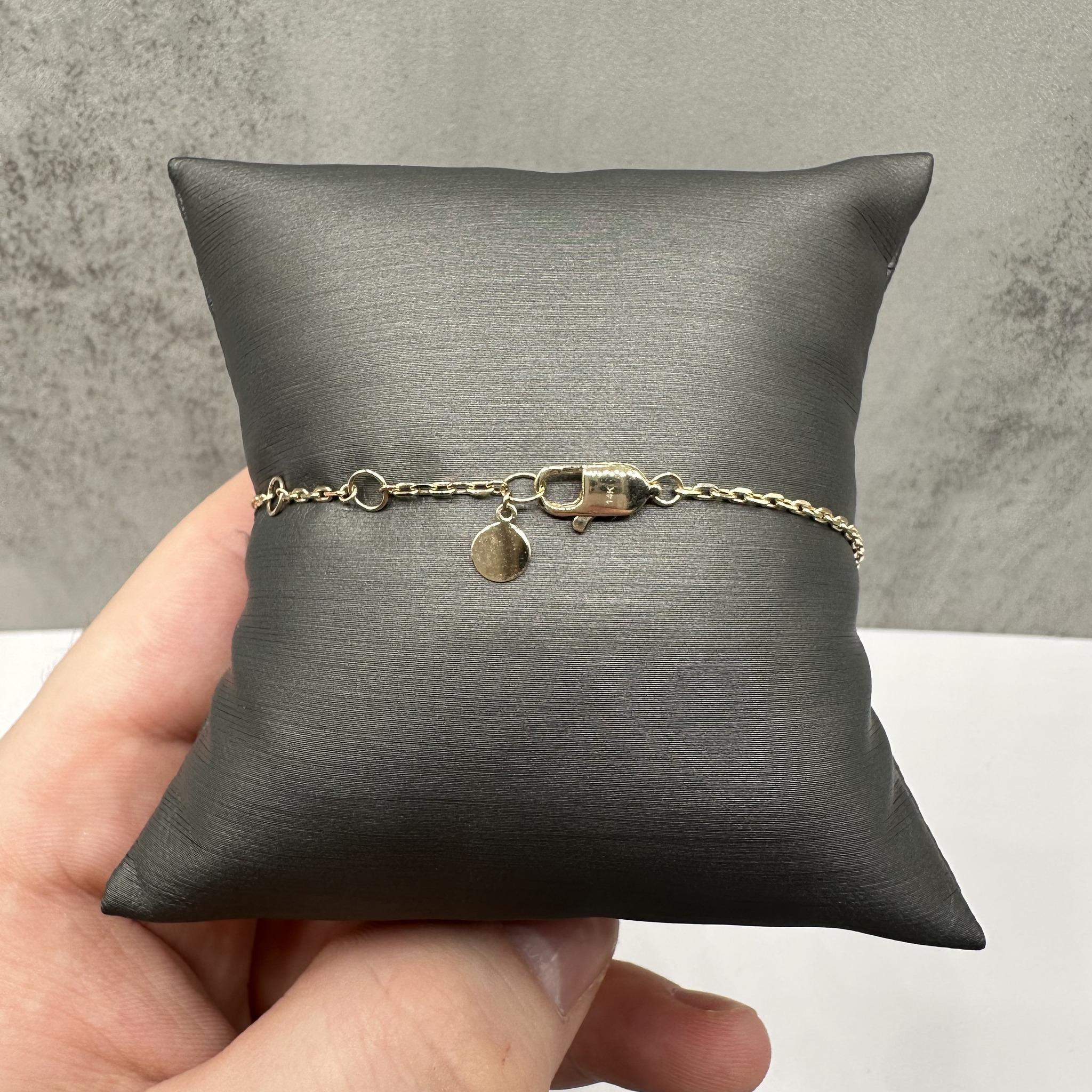 Pulsera de disco de zafiro rosa en oro amarillo de 14 quilates - 0,57 ctw, 6,5 pulg, Nuevo Corte redondo en venta