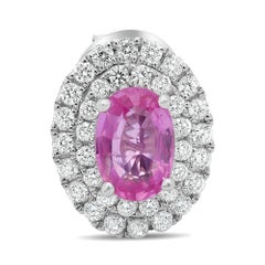 Pink Sapphire Double Halo Stud Earrings