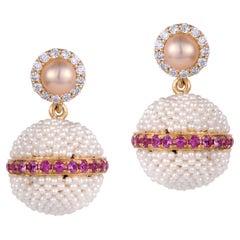 Pink Sapphire Earrings from Bombay Collection