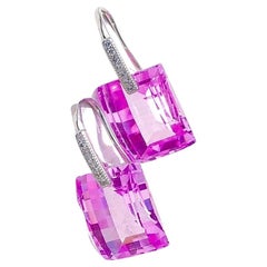 Pink Sapphire Earrings in Solid .925 Sterling Silver