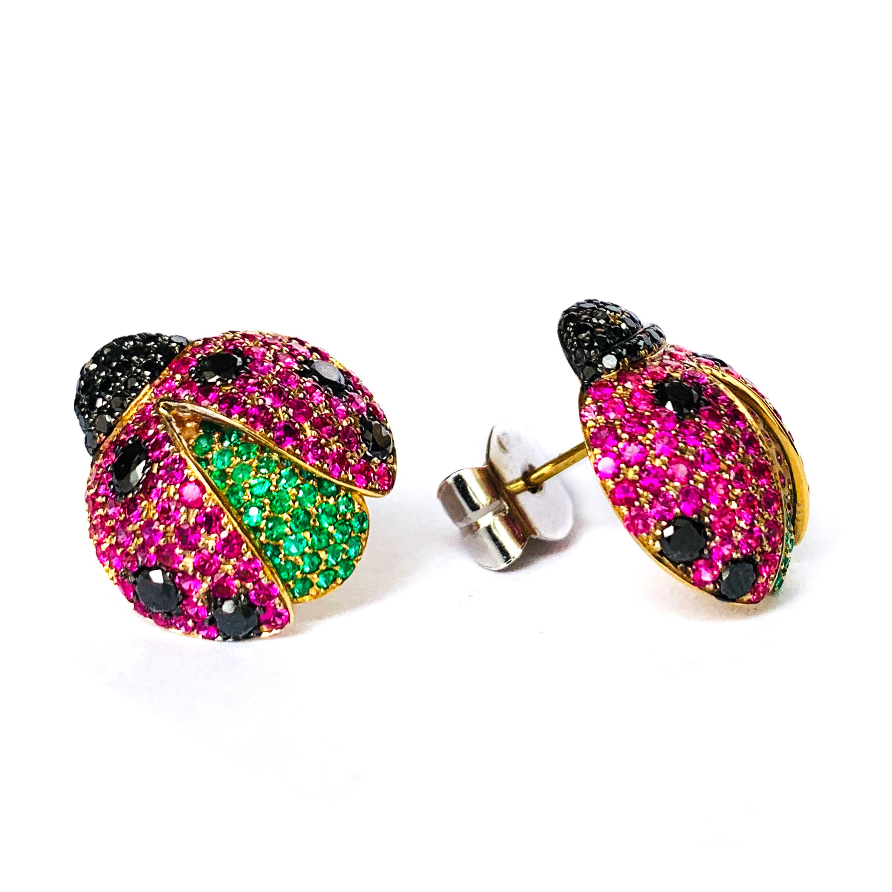 diamond ladybug earrings
