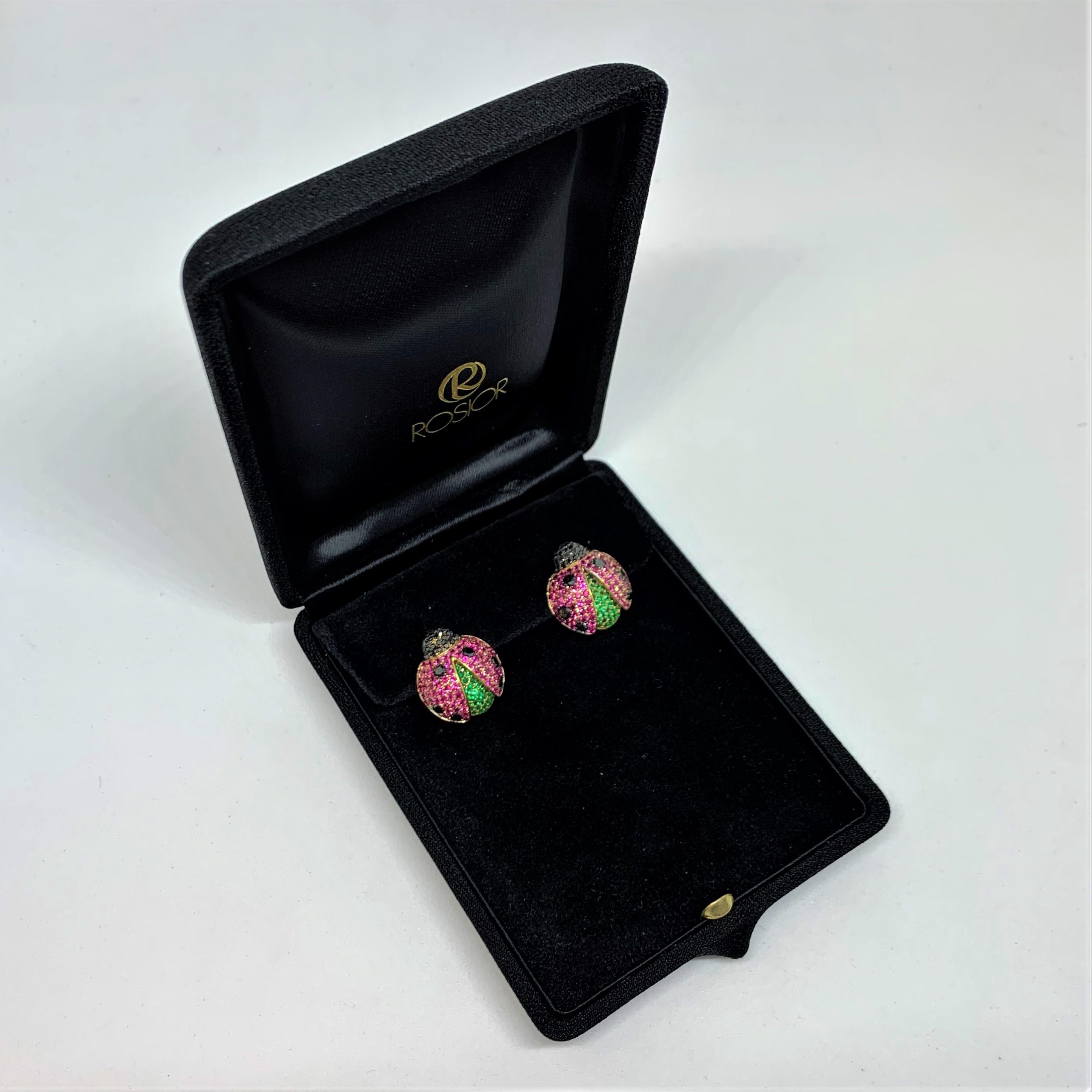 Contemporary Rosior Pink Sapphire, Emerald and Diamond 
