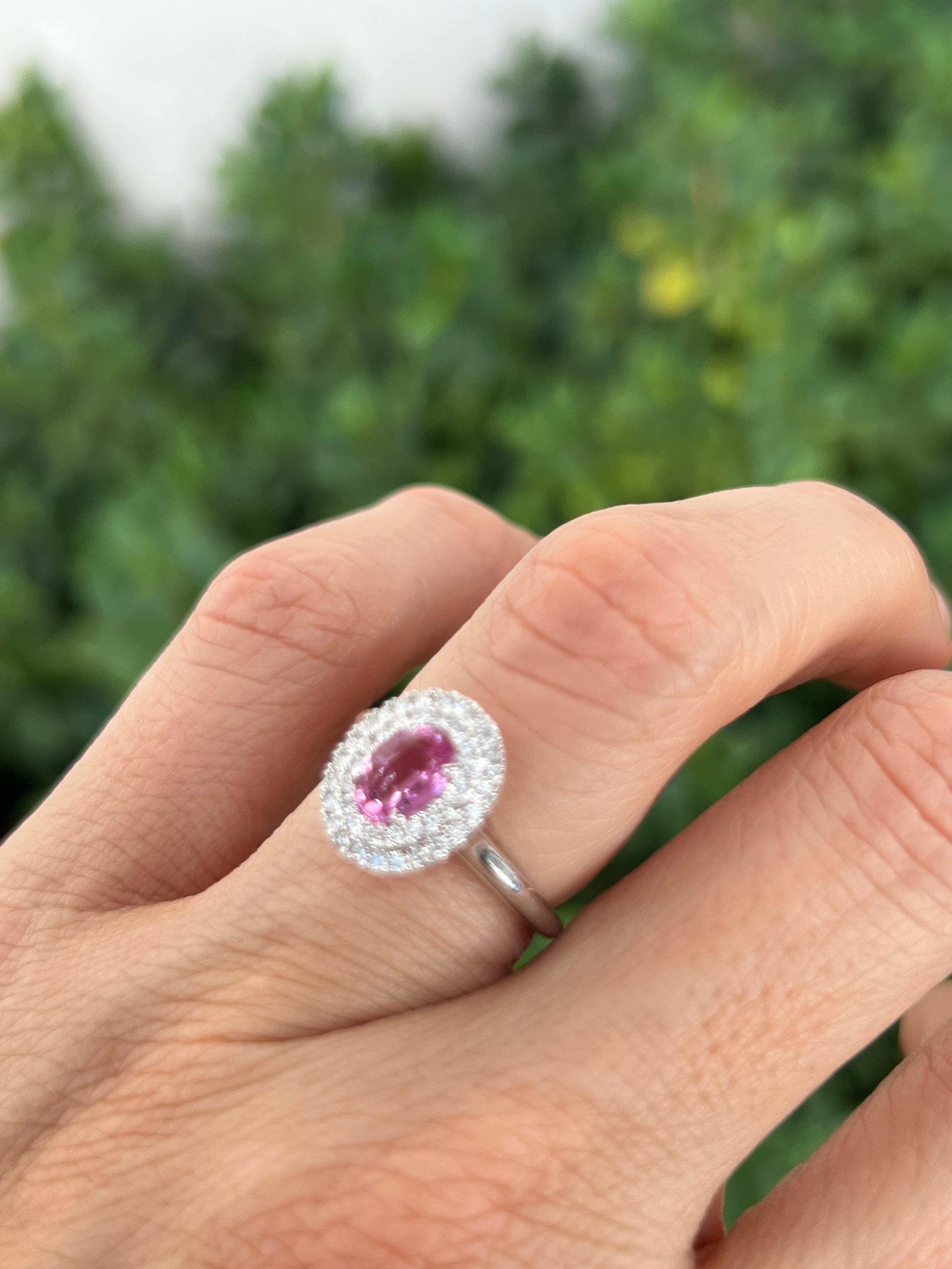 dark pink diamond ring