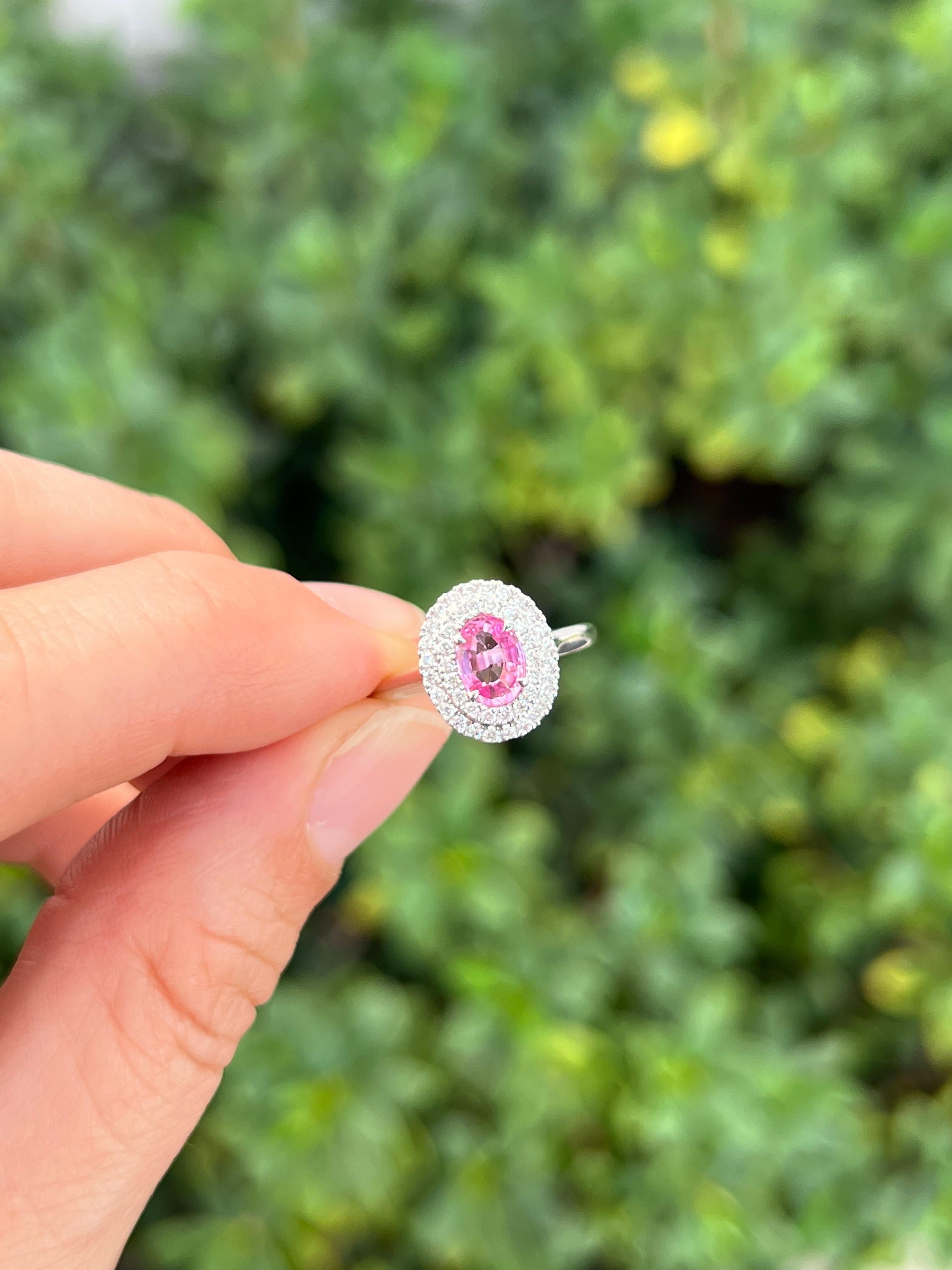 Contemporary Pink Sapphire Engagement Ring For Sale