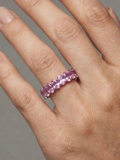 4.12ct Pink Sapphire 14K White Gold Eternity Ring